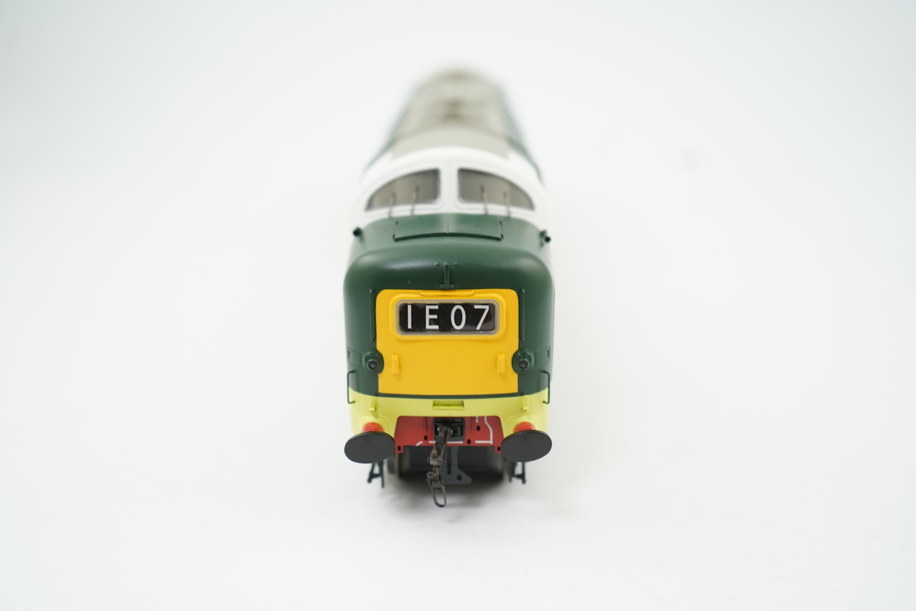 An 0 Gauge Heljan model of BR Class 55 Deltic, The King’s Own Scottish Border D9010 Co-Co diesel locomotive, powered for two rail operation, with original box and operating leaflet.